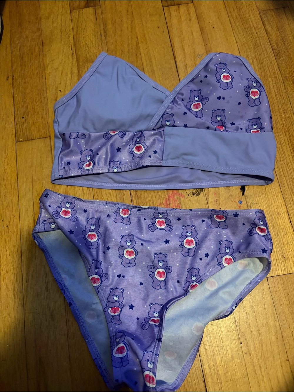 Girls' Purple Care Bear Two-Piece Swim Set